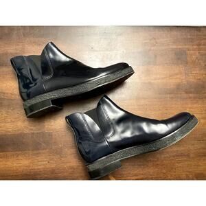 Alexander Wang women's size 39 patented leather boots navy blue